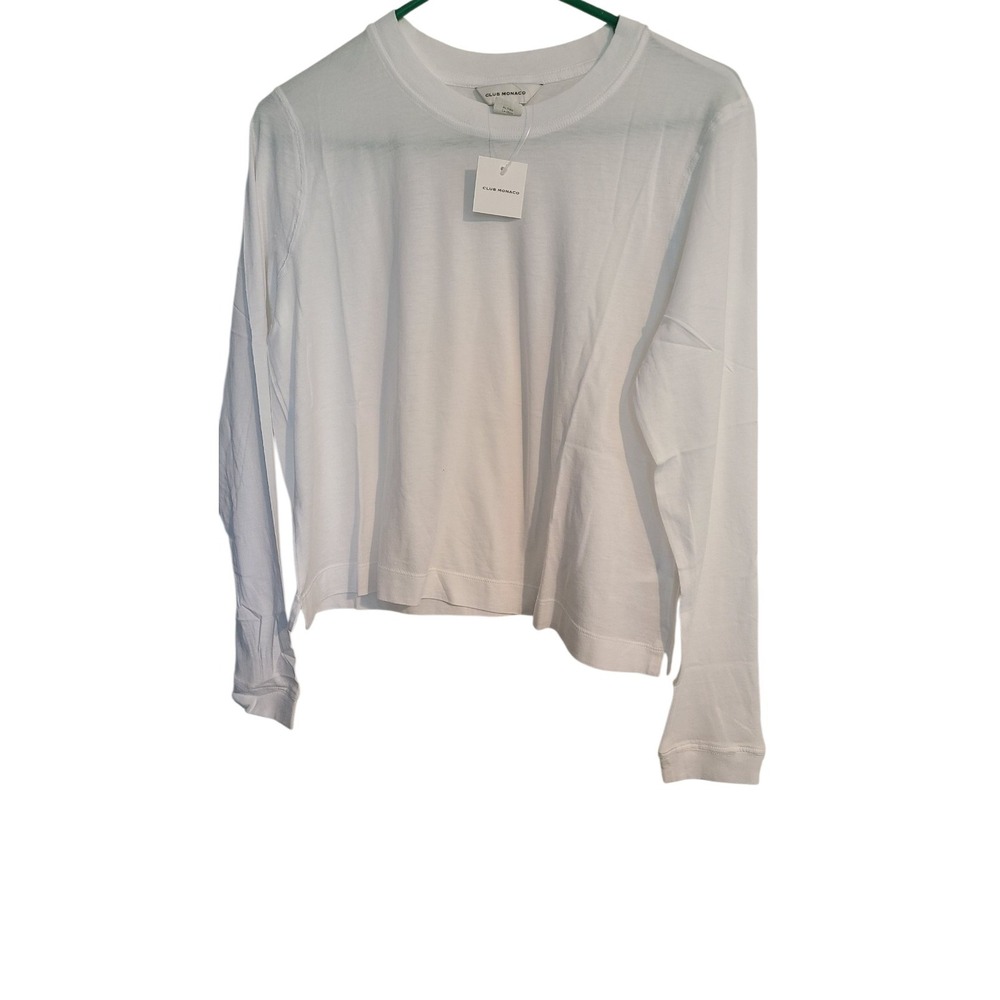 Club Monaco Roxy Women's Midian Cropped Fit Top Size Medium White